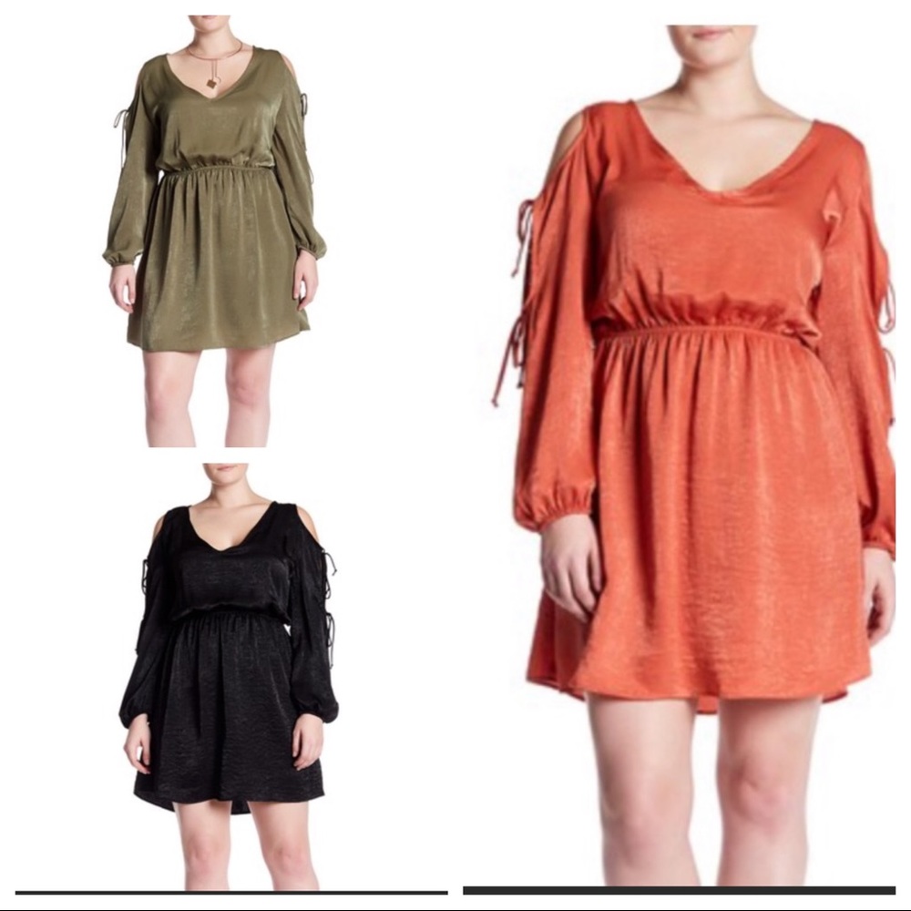 VANITY ROOM- satin tie sleeve dress (3 colors)